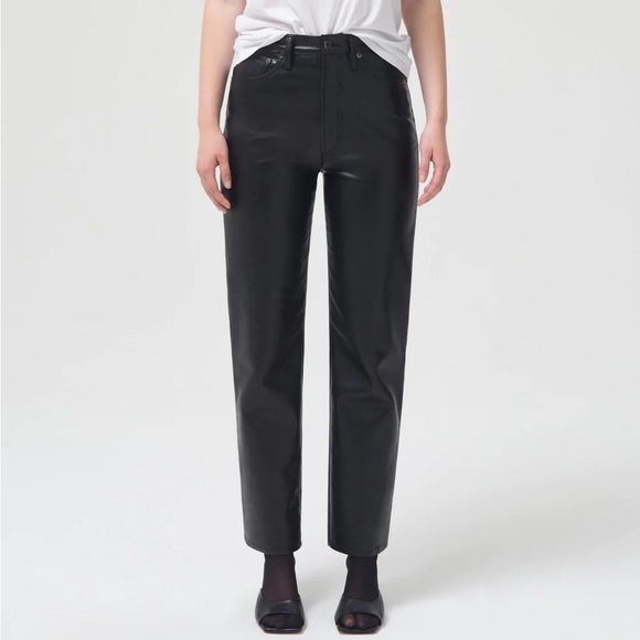Agolde 90’s Pinch Recycled Leather Pant - 24 - Detox - Picture 1 of 4
